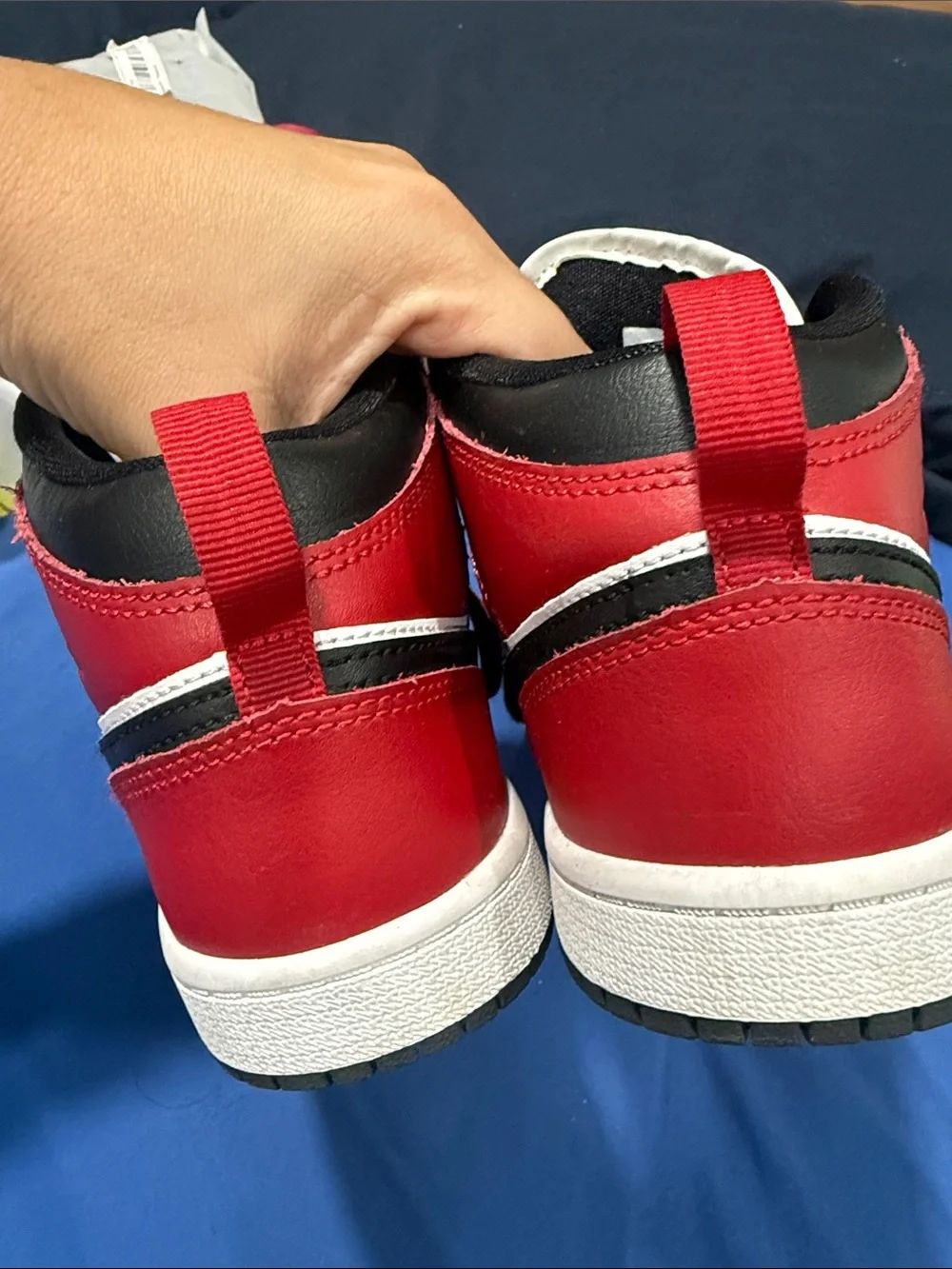 Jordan Kids High-Top Sneakers in Black, Red & White